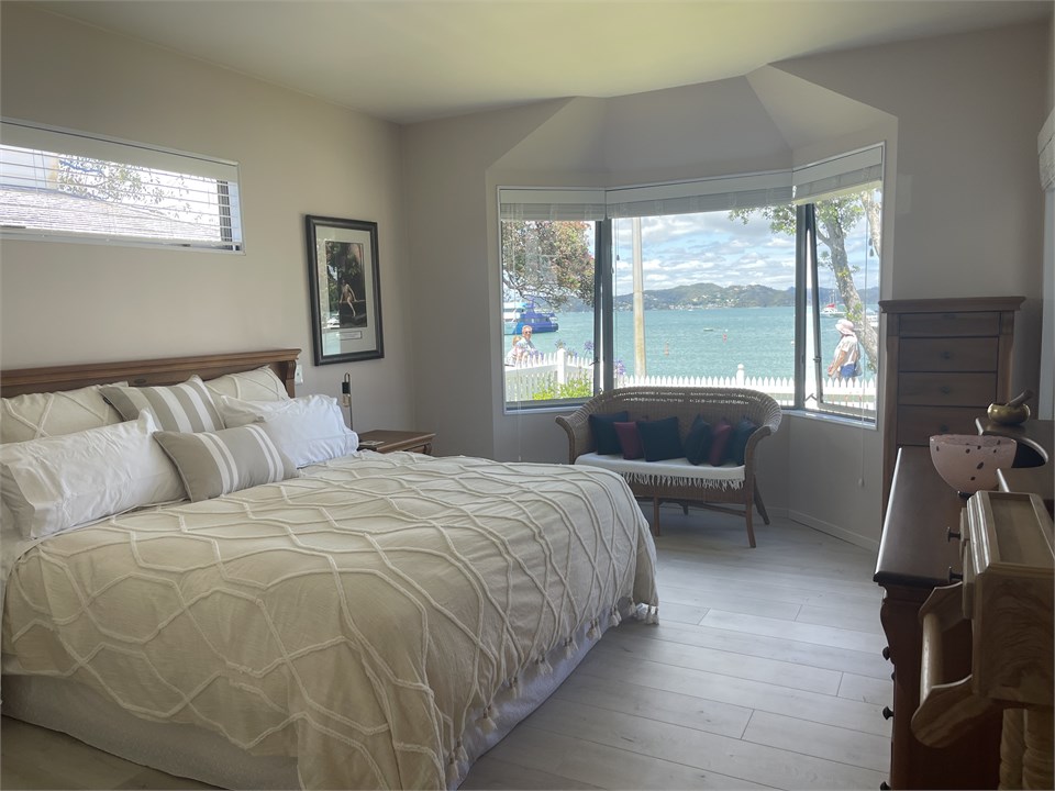 Waterfront bedroom view