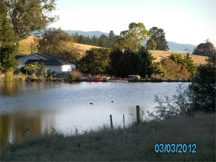 The dam behind the house