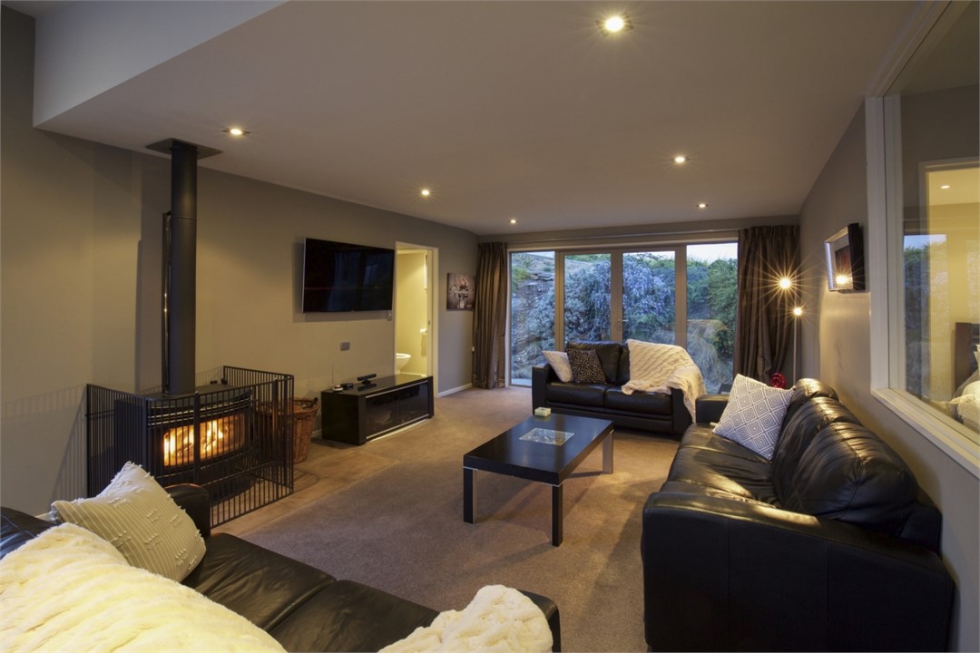 Living area has fireplace for those winter evening