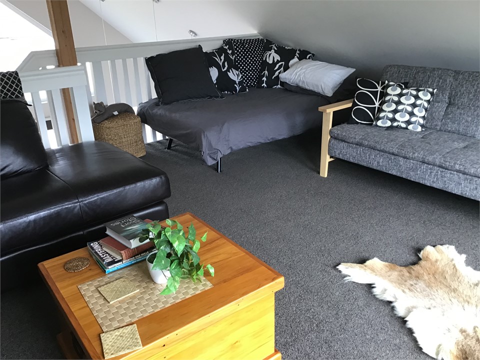 Extra double sofa bed in mezzanine lounge area