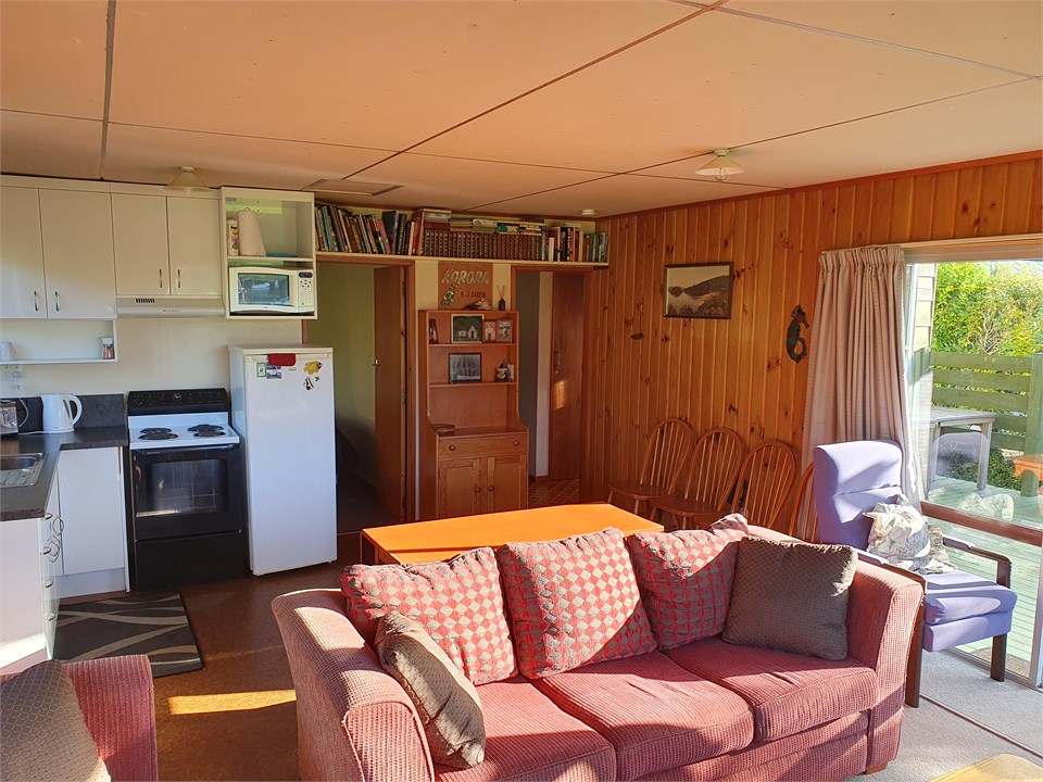 Main room, showing doors to main bedroom and bathr
