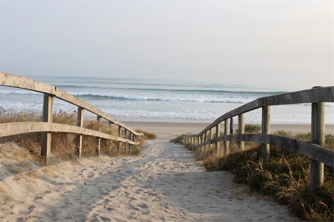 Actual beach access just across the road
