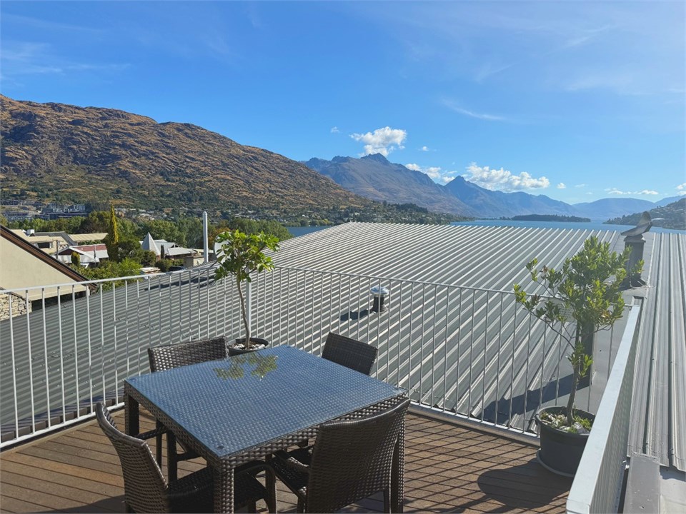 Mountain and lake views from the deck