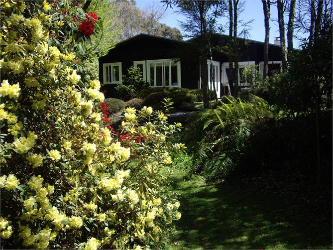 view of Lodge from lower garden