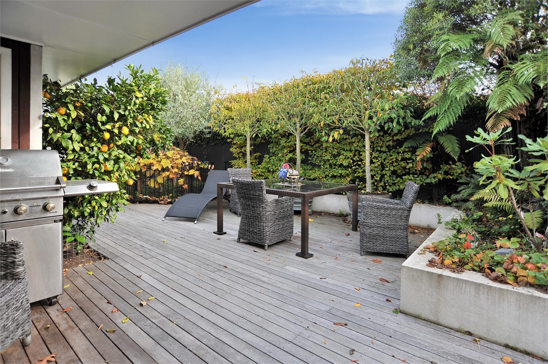 Outdoor courtyard and seating areas