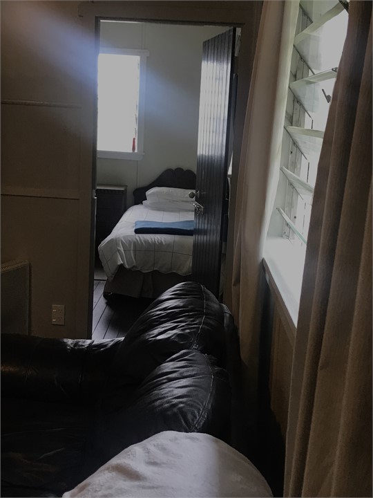 looking into one of the bunk rooms