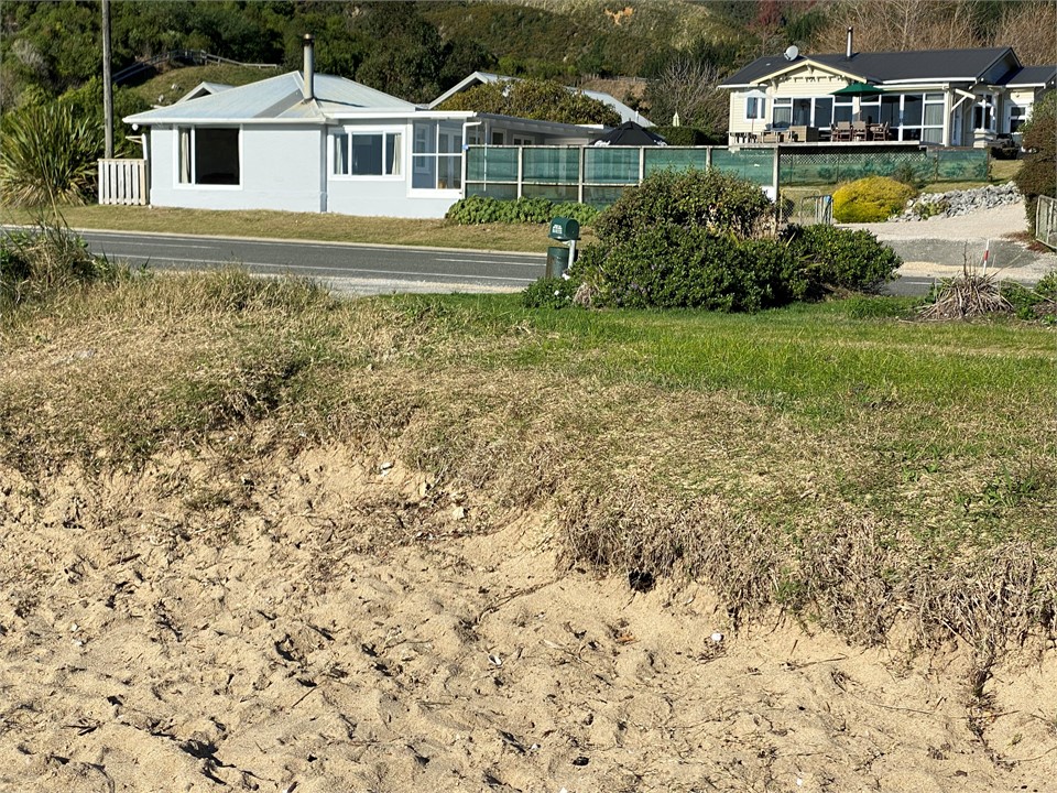 view from beach of both properties