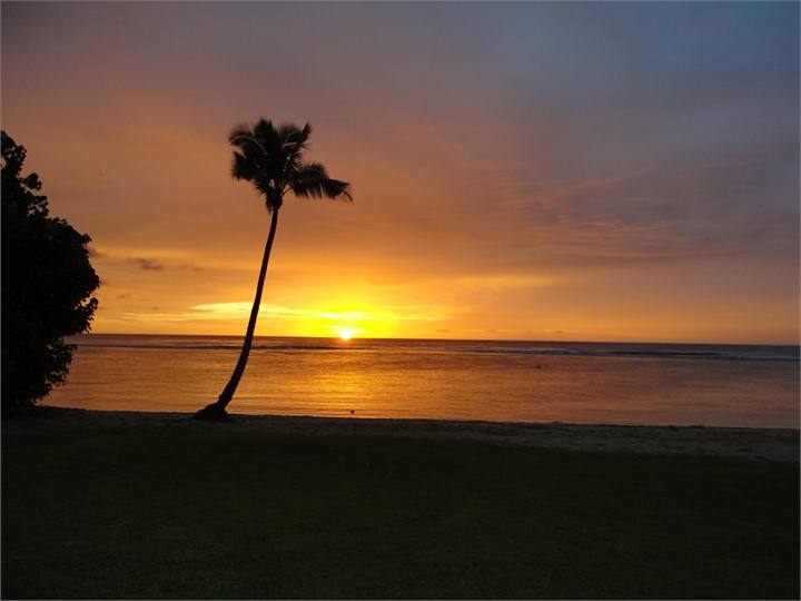 Sunset out the front of Sunset Quay