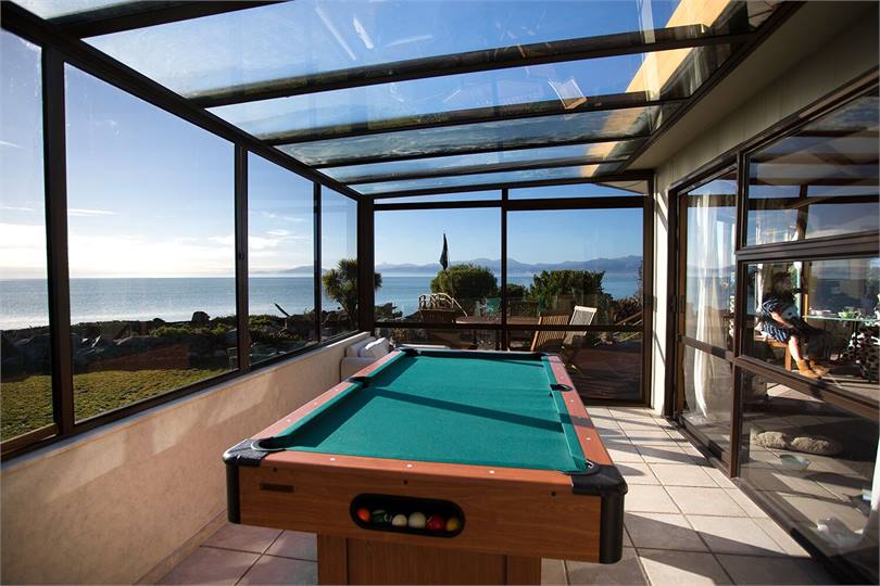 Games room and beach view