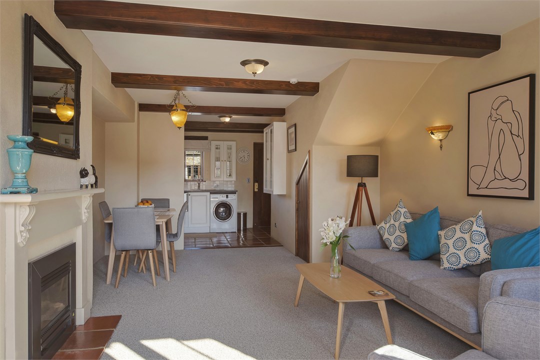 Open kitchen, living & dining area