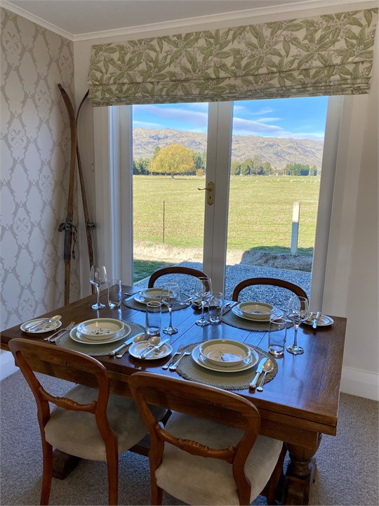 The dining area also enjoys stunning views.