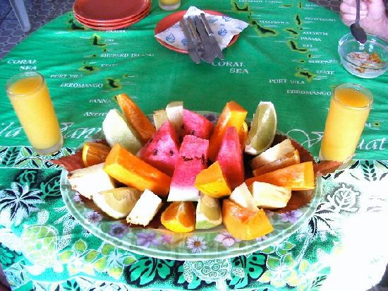 Fresh fruits from breakfast