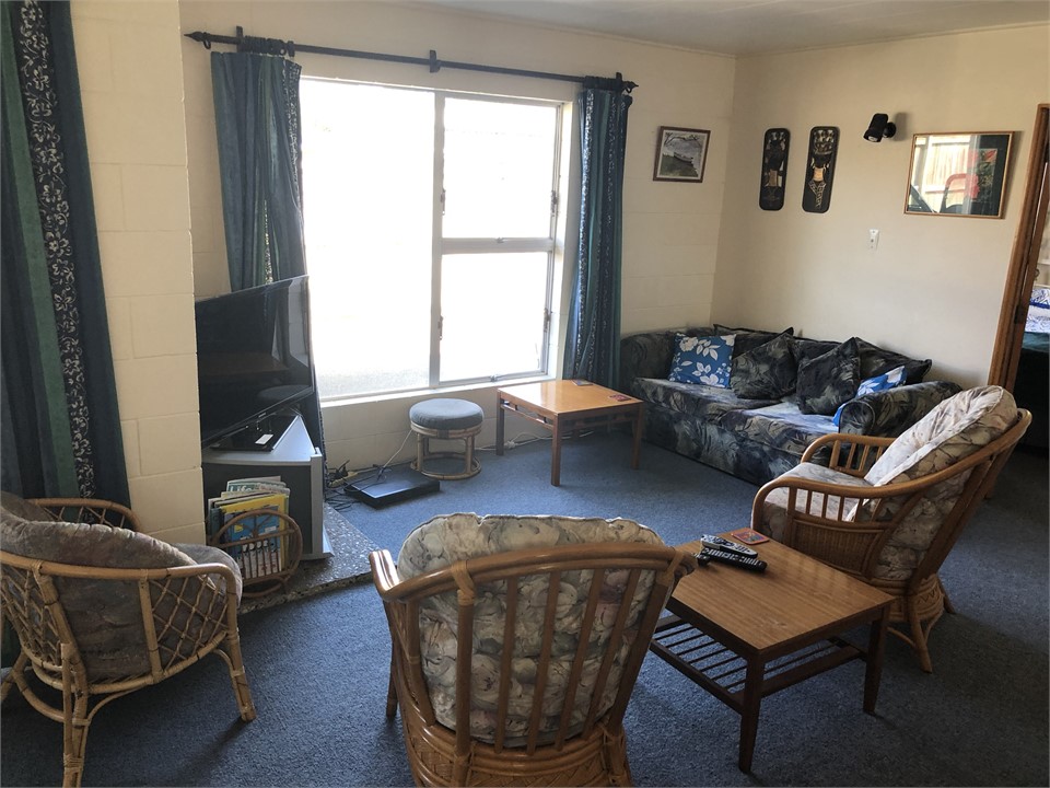 Living room. Note: the couch pulls out into a bed