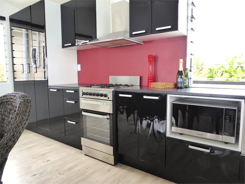 the kitchen is modern