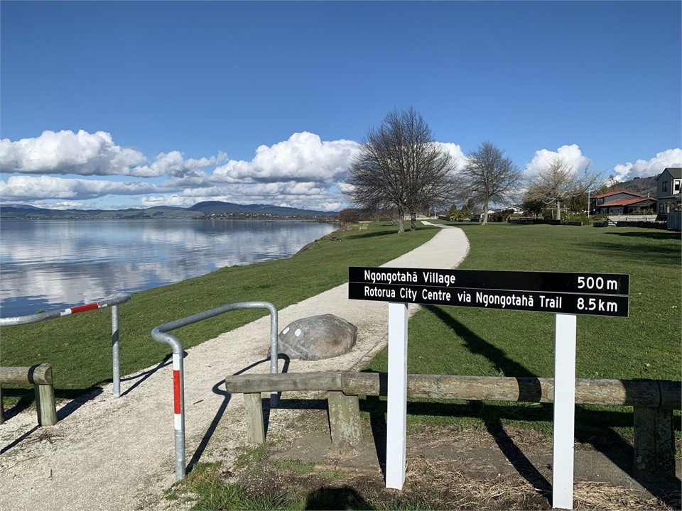 Walkway / cycle way into town at front lawn