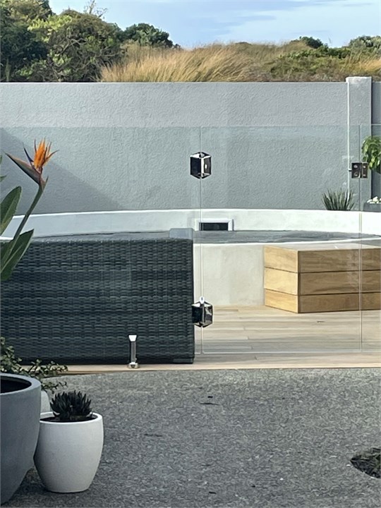 Outside space, looking towards pool