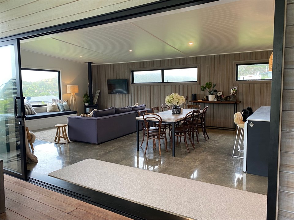 Kitchen/Dining opening to Deck