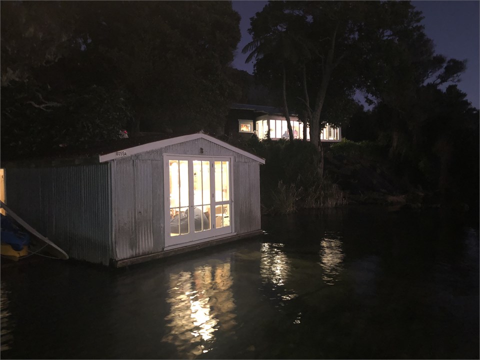 Boatshed and house