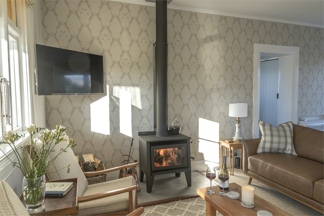 The living area is lovely & cosy.