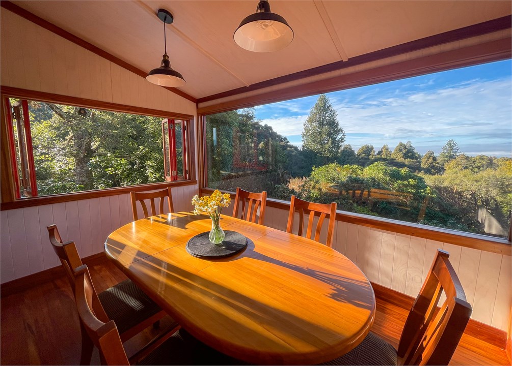 Enjoy the sunrise, overlooking the tree tops with