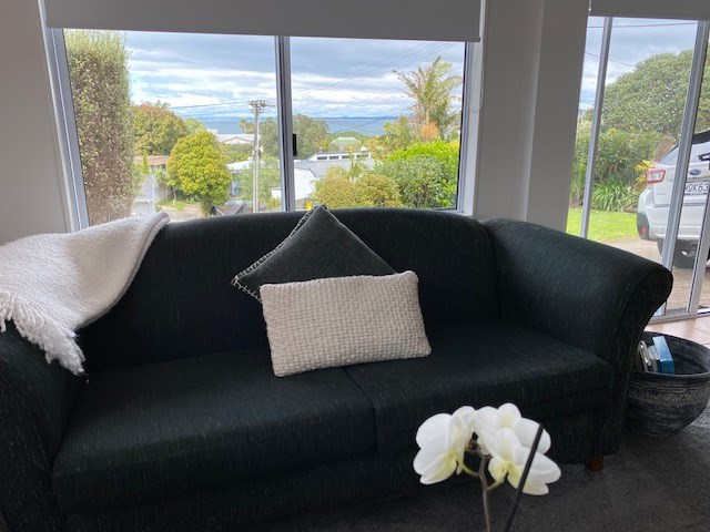 Sea view from lounge & bedroom - your car park