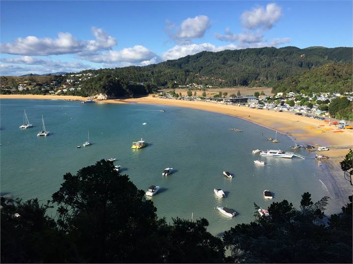 View of main Kaiteri beach with Little Kaiteri at