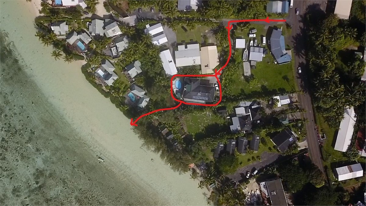 prime location; main road to iconic muri beach