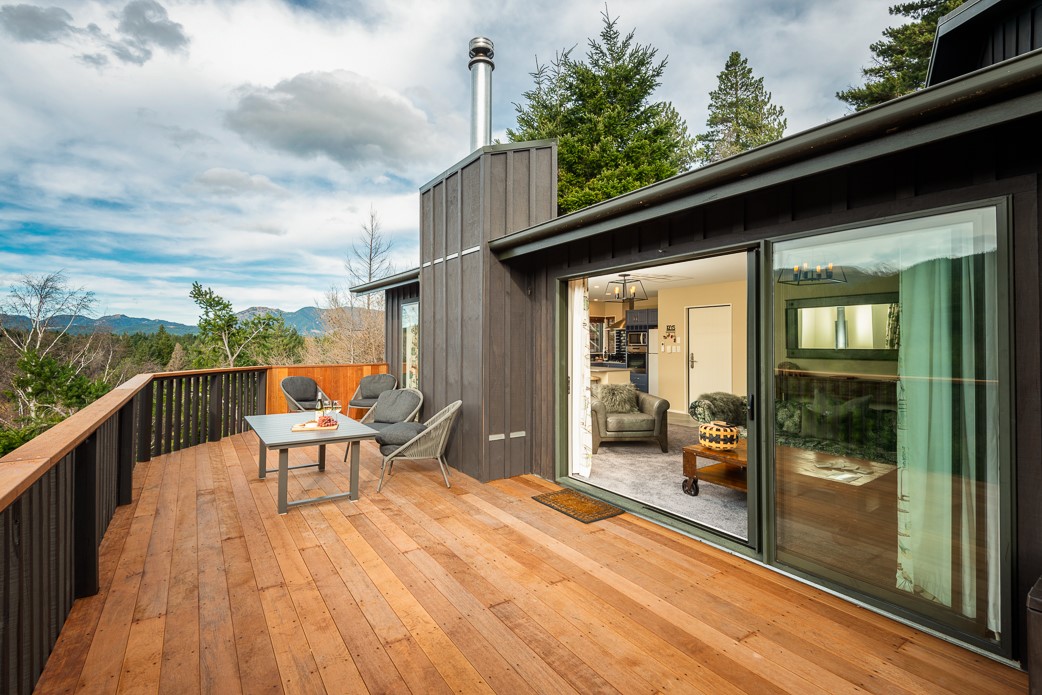Large north facing deck