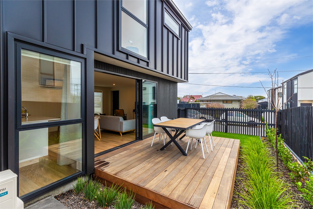 View of the seating area outside on the deck