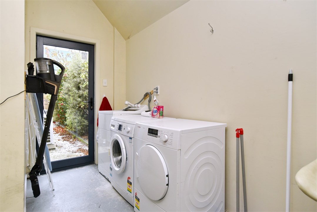 Laundry area with a washing machine and dryer