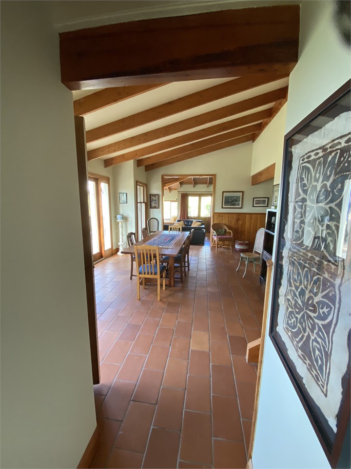 downstairs through dining room to lounge