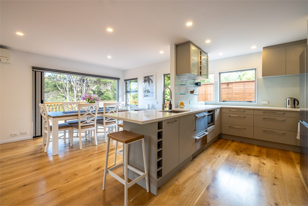 Kitchen and flow to deck