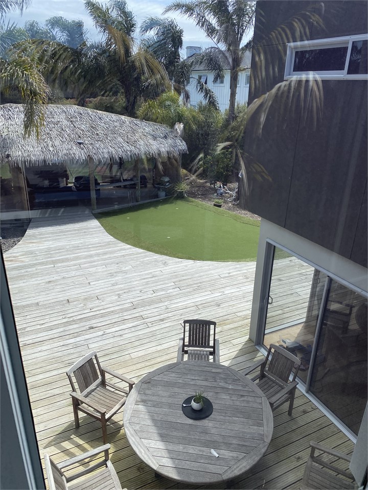 Looking down from hallway