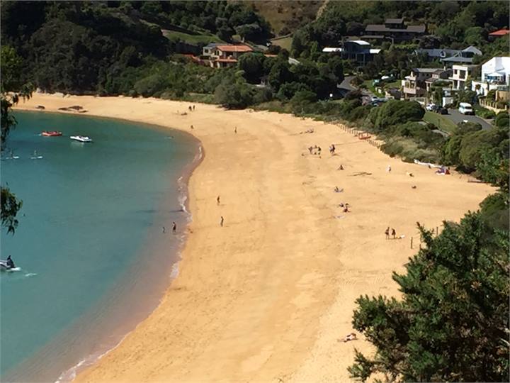 Little Kaiteri Beach with our house in top right o