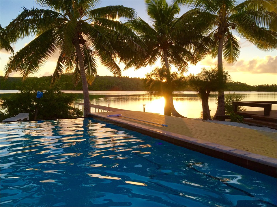 Pool at sunset