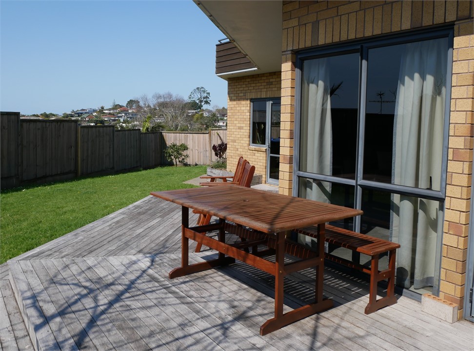 Private deck and lawn
