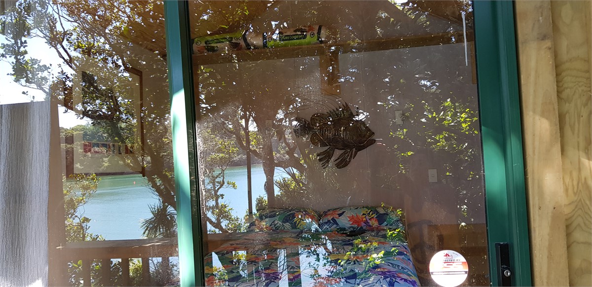 hut with beach reflection