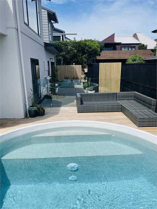 Pool, with outside couches