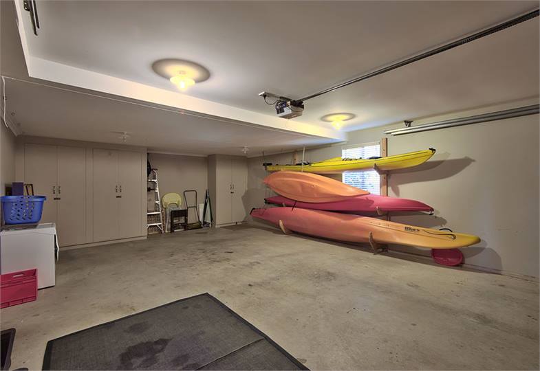 Large garage with automatic overhead door