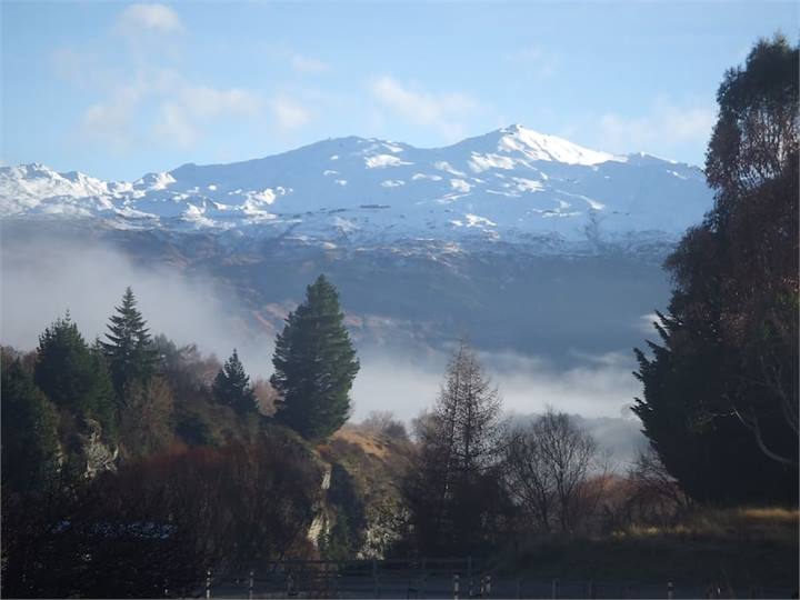 Winter morning view of Coronet Peak