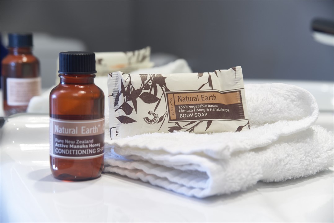 Eco friendly toiletries are supplied