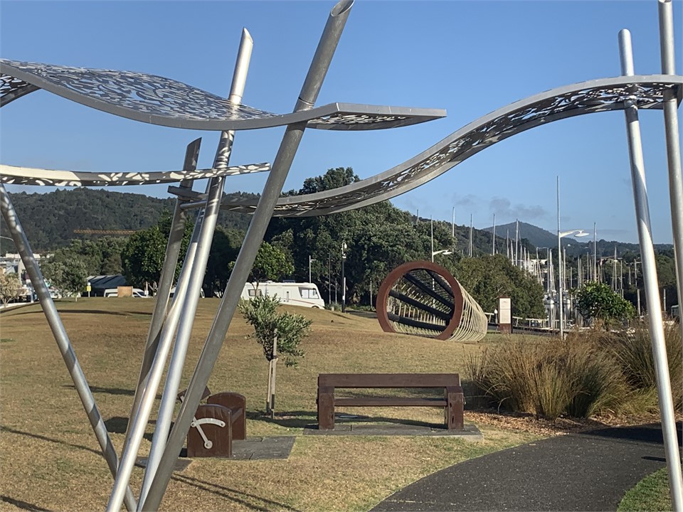 Sculptures along the loop walk