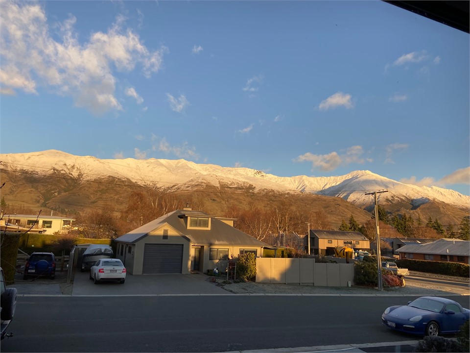 Snow topped Range in winter from Dining Window