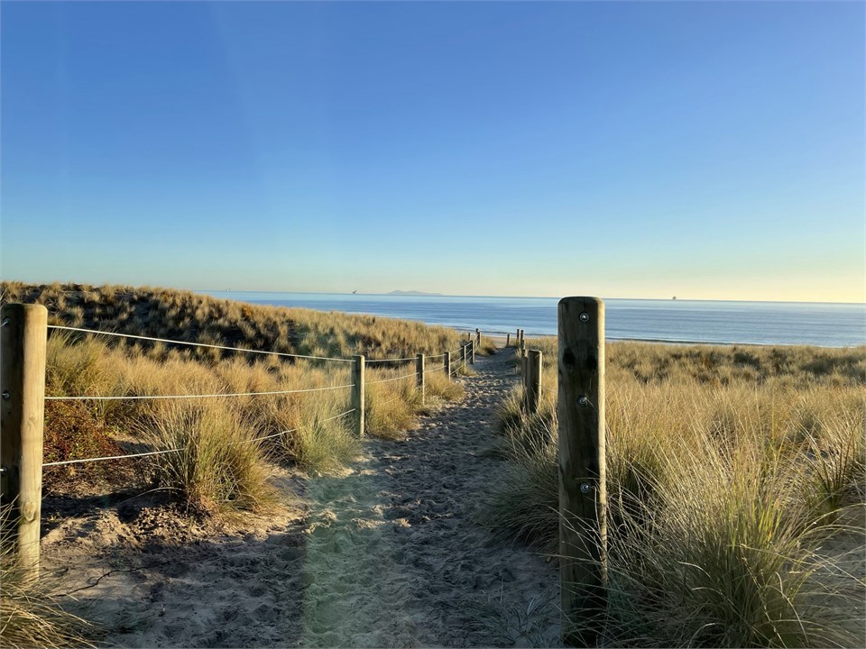 Beach access directly over the road from the house