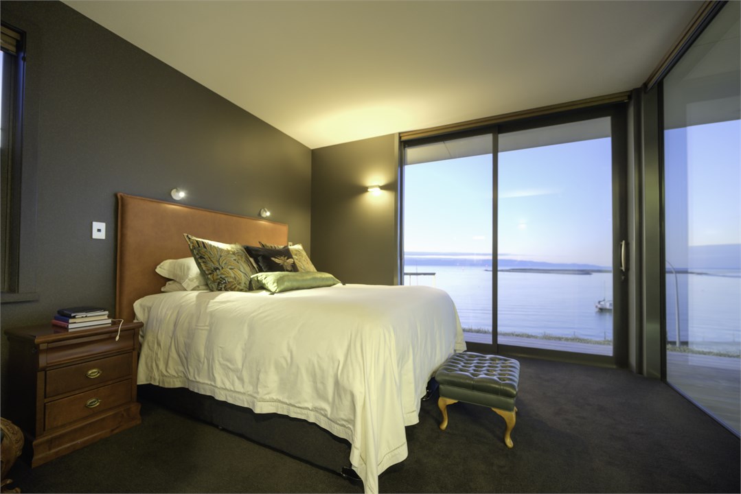 Master bedroom with views & ensuite bathroom