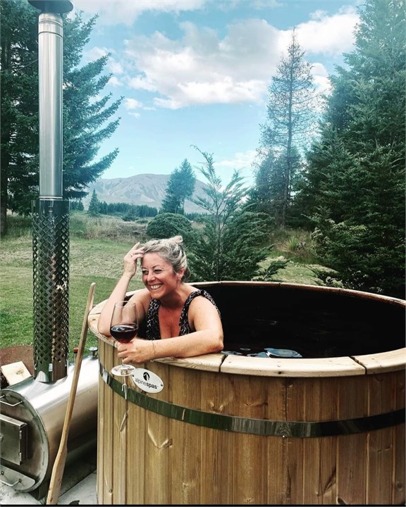 Wood fired Hot Tub.