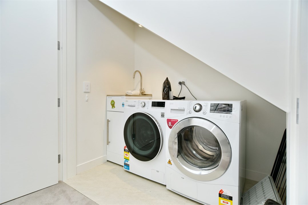 Laundry area with a washing machine and dryer