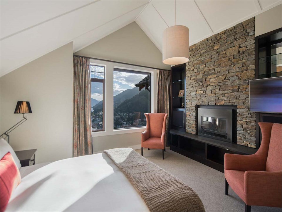 Master Bedroom with gas fire, TV and Ensuite