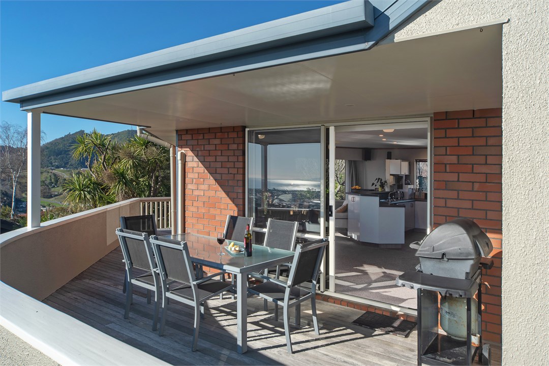 Sunny Outdoor Dining and BBQ area