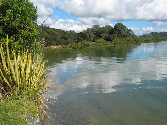 Water lapping against the section